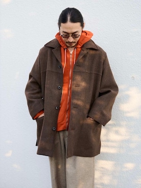 「HERILL（ヘリル）のアイテム（ジャケット/アウター）」を使った、YOさん（メンズ・177cm）の秋コーディネート