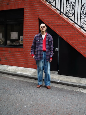 「A.PRESSE（アプレッセ）のアイテム」を使った、YOさん（メンズ・177cm）の冬コーディネート