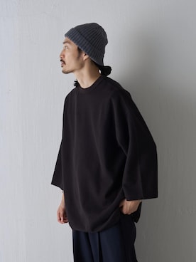 「KIJIMA TAKAYUKI」｜「アイテム（ニットキャップ/ビーニー）」を使った、YOさん（メンズ・177cm）の秋コーディネート