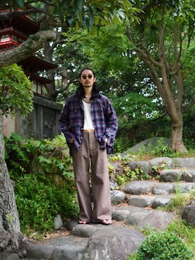 「アイテム（サンダル）」を使った、YOさん（メンズ・177cm）の夏コーディネート