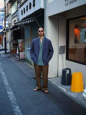 「アイテム（ジャケット/アウター）」を使った、YOさん（メンズ・177cm）の秋コーディネート
