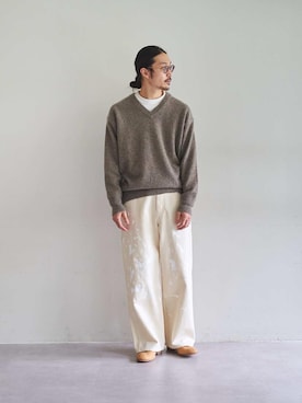 「Vネック」｜YOさん（メンズ・177cm）の秋コーディネート