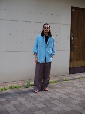 「アイテム（サンダル）」を使った、YOさん（メンズ・177cm）の夏コーディネート
