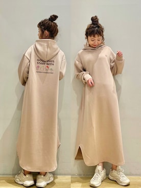 「パーカーワンピース」｜tomopuuさん（レディース・152cm）の冬コーディネート