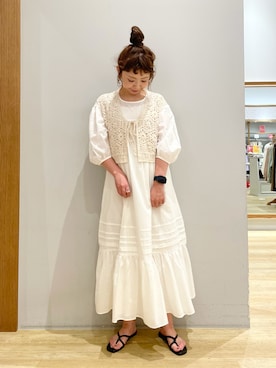 「earth music&ecology（アースミュージックアンドエコロジー）のアイテム（ワンピース）」を使った、tomopuuさん（レディース・152cm）の夏コーディネート