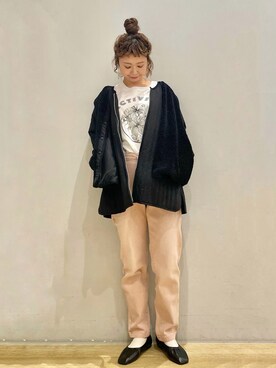 「earth music&ecology（アースミュージックアンドエコロジー）のアイテム（その他アウター）」を使った、tomopuuさん（レディース・152cm）の冬コーディネート