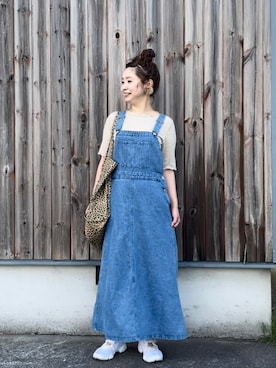 「AMERICAN HOLIC」｜「アイテム（ジャンパースカート）」を使った、tomopuuさん（レディース・152cm）の夏コーディネート