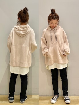 「Lee（リー）のアイテム（スウェット）」を使った、tomopuuさん（レディース・152cm）の秋コーディネート