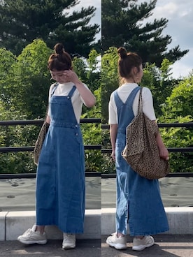「AMERICAN HOLIC」｜「アイテム（ジャンパースカート）」を使った、tomopuuさん（レディース・152cm）の夏コーディネート