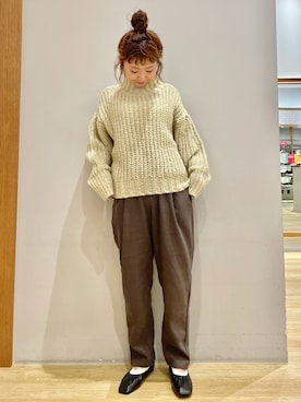 「ローゲージニット」｜tomopuuさん（レディース・152cm）の冬コーディネート