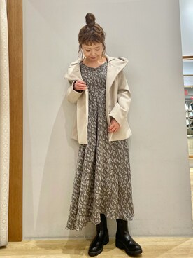 「earth music&ecology（アースミュージックアンドエコロジー）のアイテム（その他アウター）」を使った、tomopuuさん（レディース・152cm）の秋コーディネート