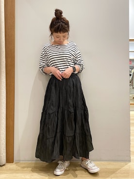 「SLURR（スラ―）のアイテム」を使った、tomopuuさん（レディース・152cm）の夏コーディネート