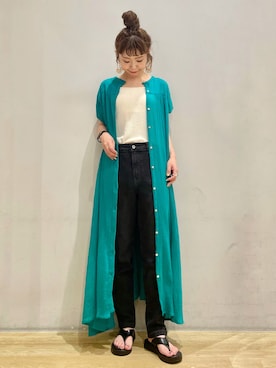 「ブラックデニム」｜tomopuuさん（レディース・154cm）の夏コーディネート