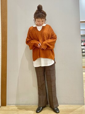 「アランニット」｜tomopuuさん（レディース・152cm）の秋コーディネート