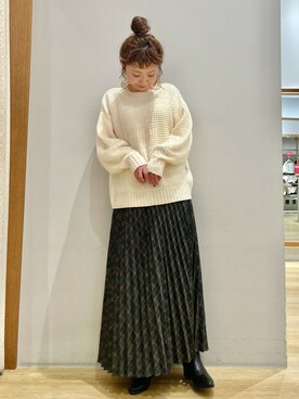 「earth music&ecology（アースミュージックアンドエコロジー）のアイテム（ブーツ）」を使った、tomopuuさん（レディース・152cm）の秋コーディネート