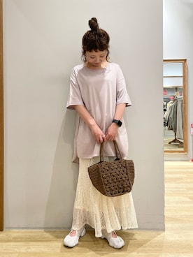 「レーススカート」｜「アイテム（財布/小物）」を使った、tomopuuさん（レディース・152cm）の夏コーディネート