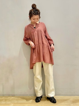 「ごきげんウィーク」｜「アイテム（その他トップス）」を使った、tomopuuさん（レディース・154cm）の春コーディネート