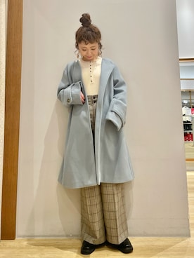 「earth music&ecology（アースミュージックアンドエコロジー）のアイテム（その他アウター）」を使った、tomopuuさん（レディース・152cm）の冬コーディネート