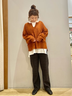 「アランニット」｜tomopuuさん（レディース・152cm）の秋コーディネート