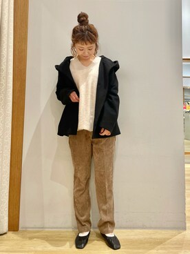 「earth music&ecology（アースミュージックアンドエコロジー）のアイテム（その他アウター）」を使った、tomopuuさん（レディース・152cm）の秋コーディネート