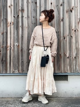 「koe（コエ）のアイテム（PC・スマホグッズ/家電）」を使った、tomopuuさん（レディース・152cm）の秋コーディネート