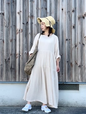 「koe（コエ）のアイテム（帽子）」を使った、tomopuuさん（レディース・152cm）の夏コーディネート