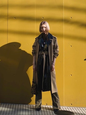 「TOGA(トーガ)のアイテム」を使った、円馨さん(レディース・168cm)の冬コーディネート