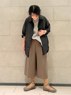「JOURNAL STANDARD LUXE（ジャーナルスタンダード　ラックス）のT's TAFFETA COACH JK（その他アウター、ブラック系）」を使った、M.Mさん（レディース・161cm）の秋コーディネート