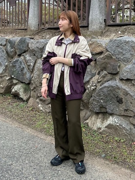 「Wrangler（ラングラー）のアイテム」を使った、AKAMINEさん（レディース・155cm）の冬コーディネート