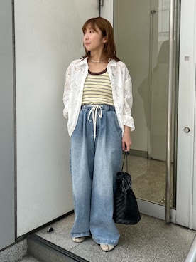 「PAES（ペイズ）のアイテム」を使った、AKAMINEさん（レディース・155cm）の春コーディネート
