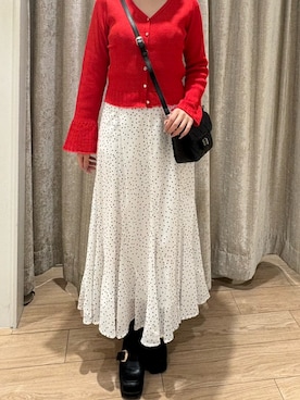 「差し色(赤)」｜アミュプラザ小倉店さん（レディース・152cm）の春コーディネート