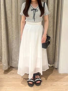 「MISCH MASCH（ミッシュマッシュ）のアイテム（スカート）」を使った、アミュプラザ小倉店さん（レディース・152cm）の春コーディネート