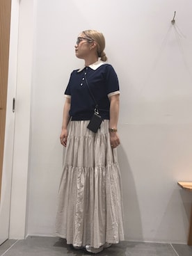 「URBAN RESEARCH Sonny Label（アーバンリサーチサニーレーベル）のアイテム（トップス）」を使った、sachiさん（レディース・153cm）の夏コーディネート