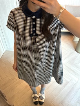 「GUCCI（グッチ）のアイテム（ワンピース、グレー系）」を使った、mitsui0907 さん（レディース・158cm）の春コーディネート