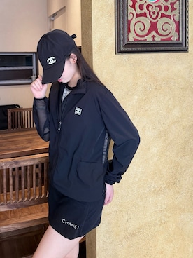 「CHANEL（シャネル）のアイテム（キャップ、ブラック系）」を使った、mitsui0907 さん（レディース・158cm）の春コーディネート