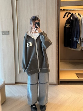 「CHANEL（シャネル）のアイテム（モッズコート、グレー系）」を使った、mitsui0907 さん（レディース・158cm）の春コーディネート
