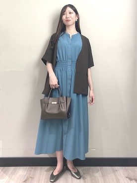 「アイテム（ピアス（両耳用）、グリーン系）」を使った、838さん（レディース・168cm）の夏コーディネート