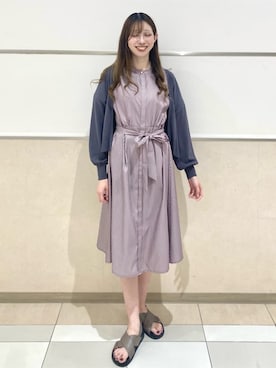 「index（インデックス）の《6色展開》リラクシーショートカーディガン【洗濯機洗い可/接触冷感/抗ピル】（カーディガン/ボレロ、グレー系）」を使った、838さん（レディース・168cm）の夏コーディネート