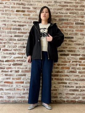 「PEANUTS（ピーナッツ）のアイテム」を使った、しばさん（レディース・168cm）の春コーディネート
