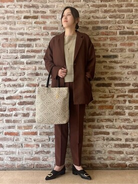 「THE SHOP TK （ザ ショップ ティーケー ）のアイテム（トートバッグ）」を使った、しばさん（レディース・168cm）の春コーディネート