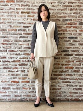 「THE SHOP TK （ザ ショップ ティーケー ）のアイテム（ベスト）」を使った、しばさん（レディース・168cm）の冬コーディネート