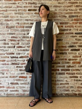 「THE SHOP TK （ザ ショップ ティーケー ）のアイテム（ベスト）」を使った、しばさん（レディース・168cm）の夏コーディネート