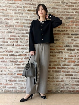 「THE SHOP TK （ザ ショップ ティーケー ）のローヒールベーシックパンプス（パンプス）」を使った、しばさん（レディース・168cm）の冬コーディネート