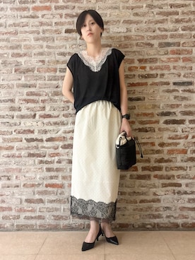 「THE SHOP TK （ザ ショップ ティーケー ）のアイテム（ショルダーバッグ）」を使った、しばさん（レディース・168cm）の夏コーディネート