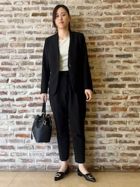 「アイテム（ノーカラージャケット）」を使った、しばさん（レディース・168cm）の春コーディネート