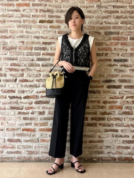 「THE SHOP TK （ザ ショップ ティーケー ）のアイテム（タンクトップ）」を使った、しばさん（レディース・168cm）の夏コーディネート