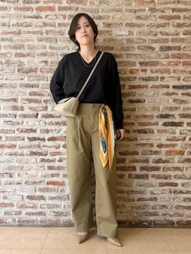 「THE SHOP TK （ザ ショップ ティーケー ）のローヒールベーシックパンプス（パンプス）」を使った、しばさん（レディース・168cm）の春コーディネート