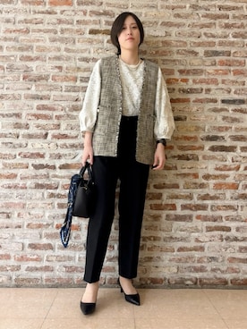 「THE SHOP TK （ザ ショップ ティーケー ）のローヒールベーシックパンプス（パンプス）」を使った、しばさん（レディース・168cm）の冬コーディネート