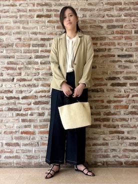 「THE SHOP TK （ザ ショップ ティーケー ）のアイテム（トートバッグ）」を使った、しばさん（レディース・168cm）の春コーディネート