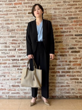 「THE SHOP TK （ザ ショップ ティーケー ）のローヒールベーシックパンプス（パンプス）」を使った、しばさん（レディース・168cm）の冬コーディネート